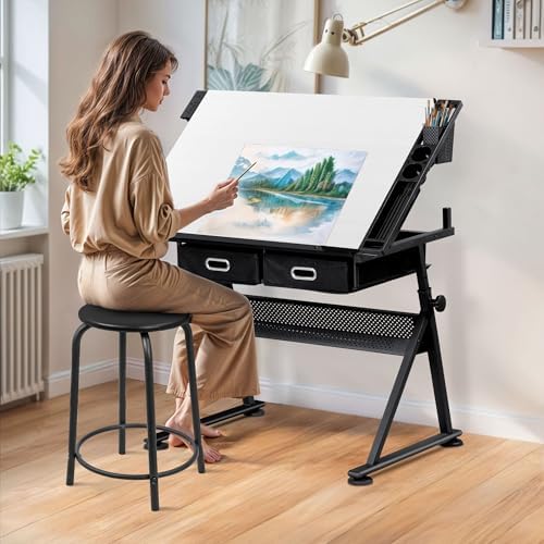 Drafting Table Drawing Desk w/ - Art & Craft Tape 评论和价格