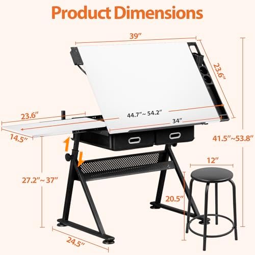 Drafting Table Drawing Desk w/ - Art & Craft Tape 评论和价格