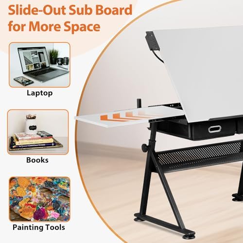 Drafting Table Drawing Desk w/ - Art & Craft Tape 评论和价格