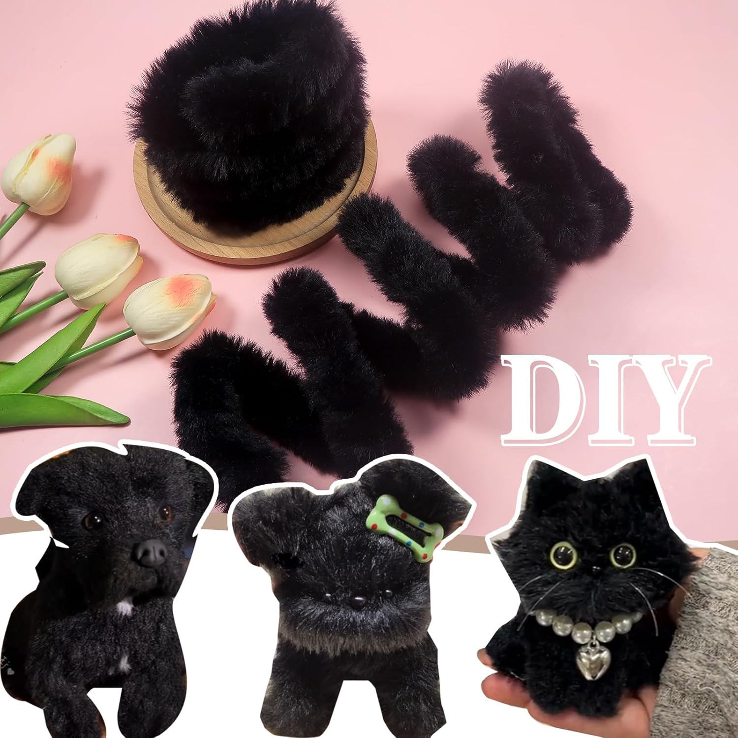4Pcs Black Pipe Cleaners Craft - Art Craft Jumbo 评论和价格