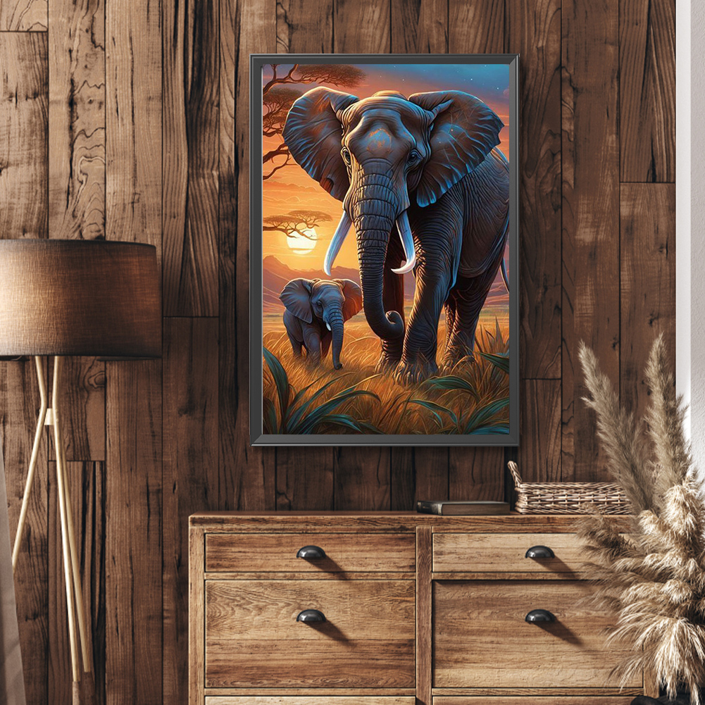 5D DIY Full Round Drill Diamon - Art Craft Elephant 评论和价格