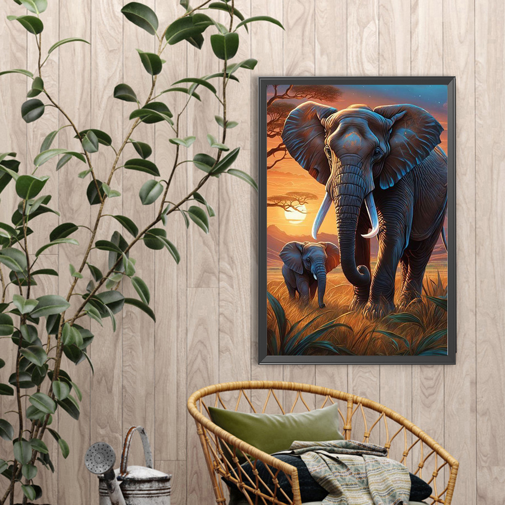 5D DIY Full Round Drill Diamon - Art Craft Elephant 评论和价格