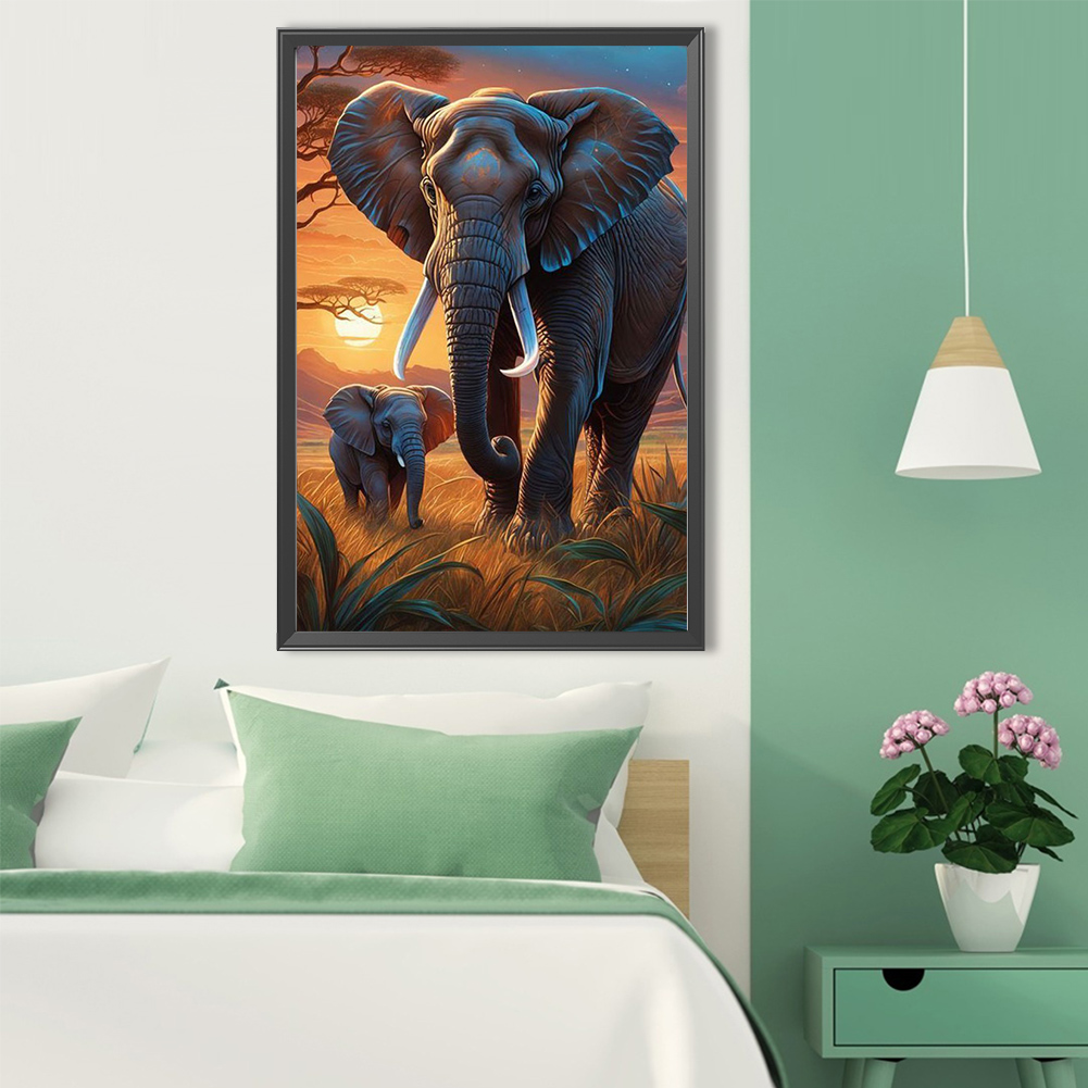 5D DIY Full Round Drill Diamon - Art Craft Elephant 评论和价格