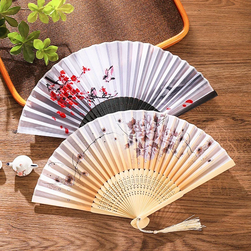 Vintage Silk Folding Fan Chine - Art Craft Room 评论和价格
