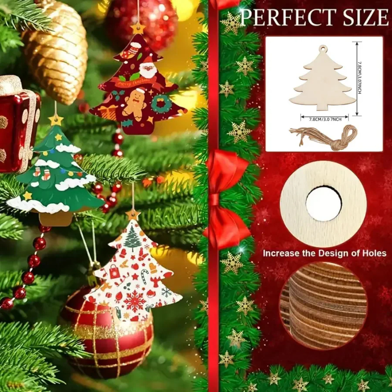DIY Paintable Blank Wooden Chr - Art Craft Christmas Tree 评论和价格
