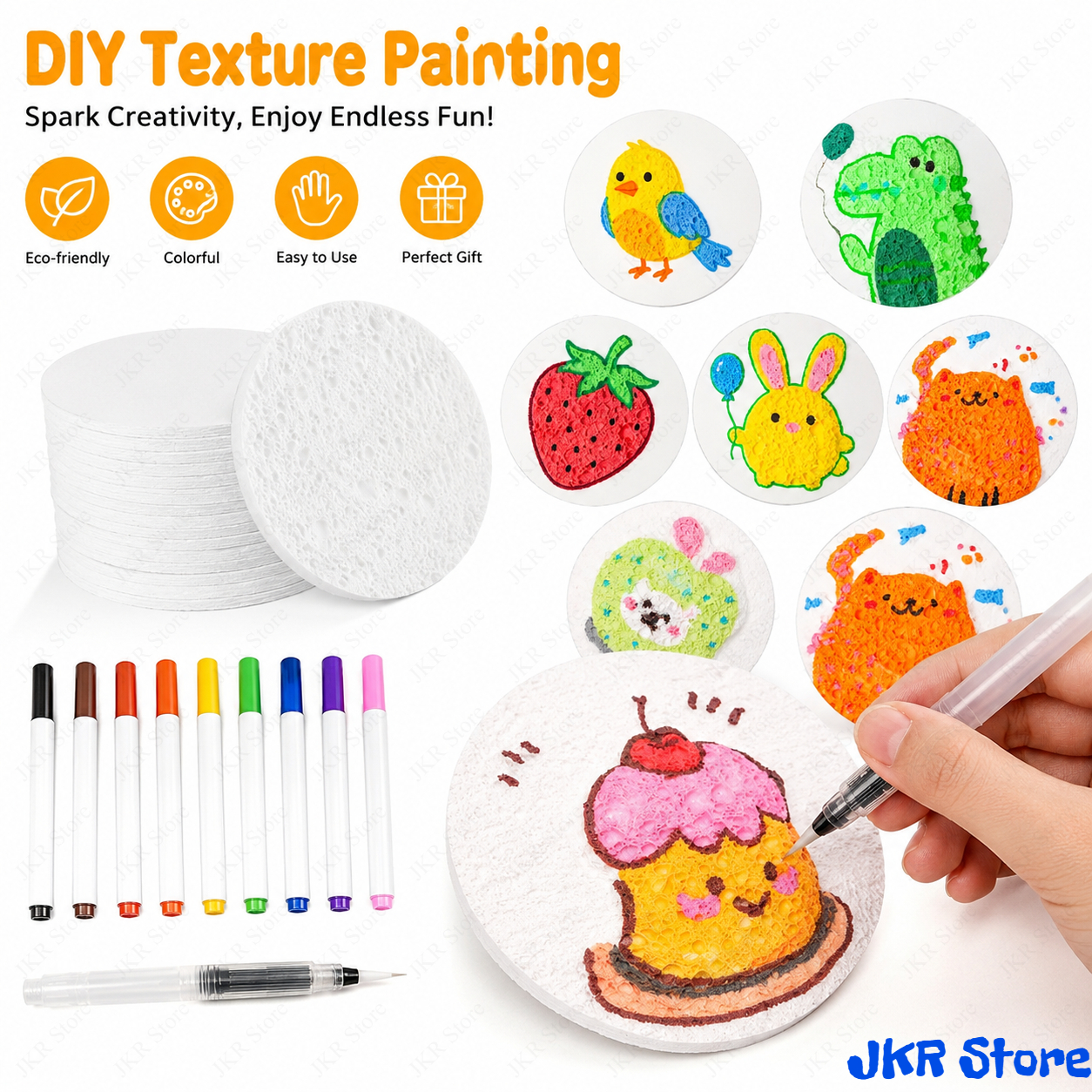 Kids Sponge Canvas Board 3D Pu - Art Craft Using Paper 评论和价格