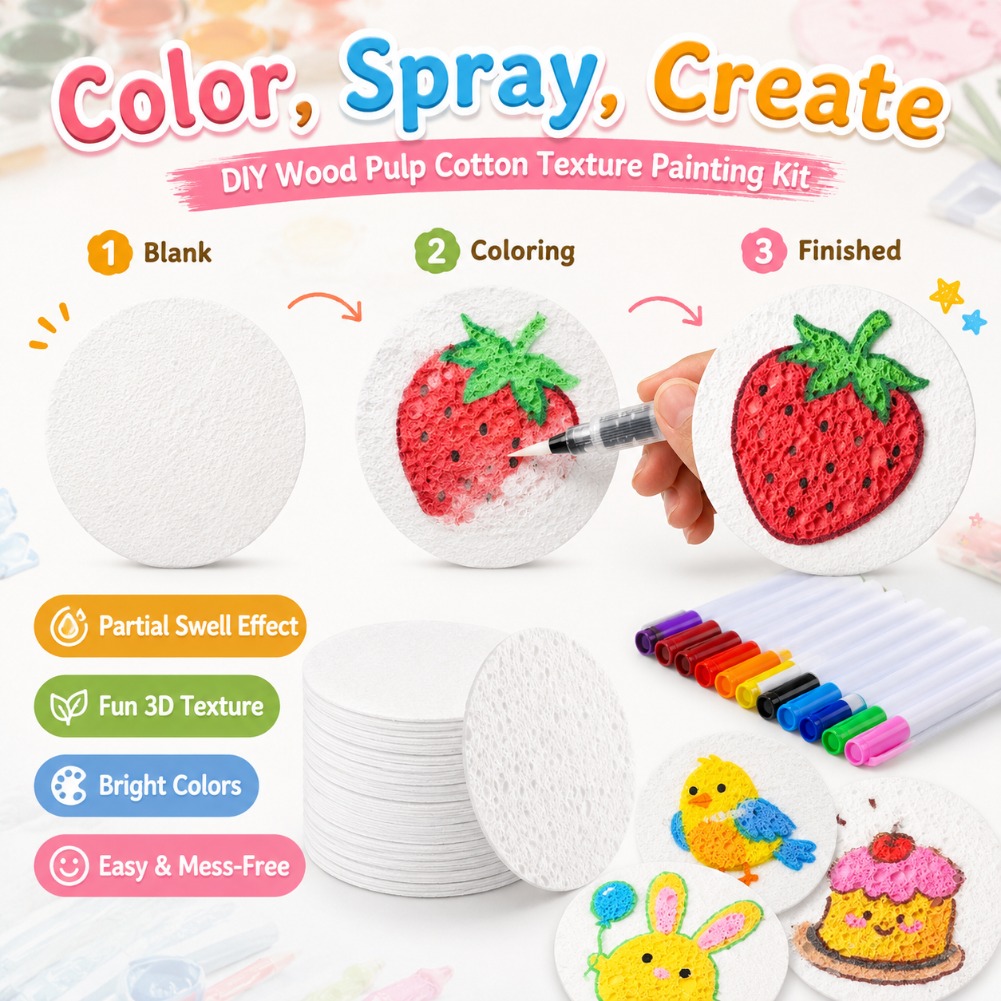 Kids Sponge Canvas Board 3D Pu - Art Craft Using Paper 评论和价格