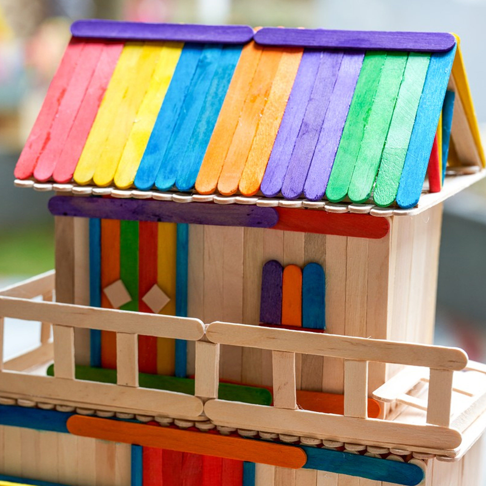 200Pcs Vibrant Colored Wooden  - Art Craft Jumbo 评论和价格