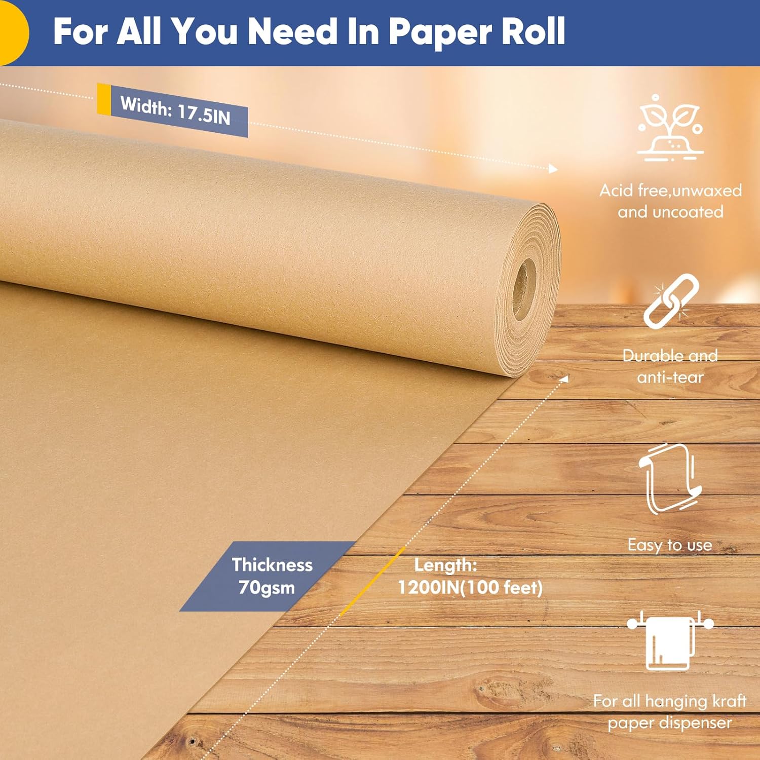 Vanhench Brown Wrapping Paper  - Art Craft With Paper 评论和价格