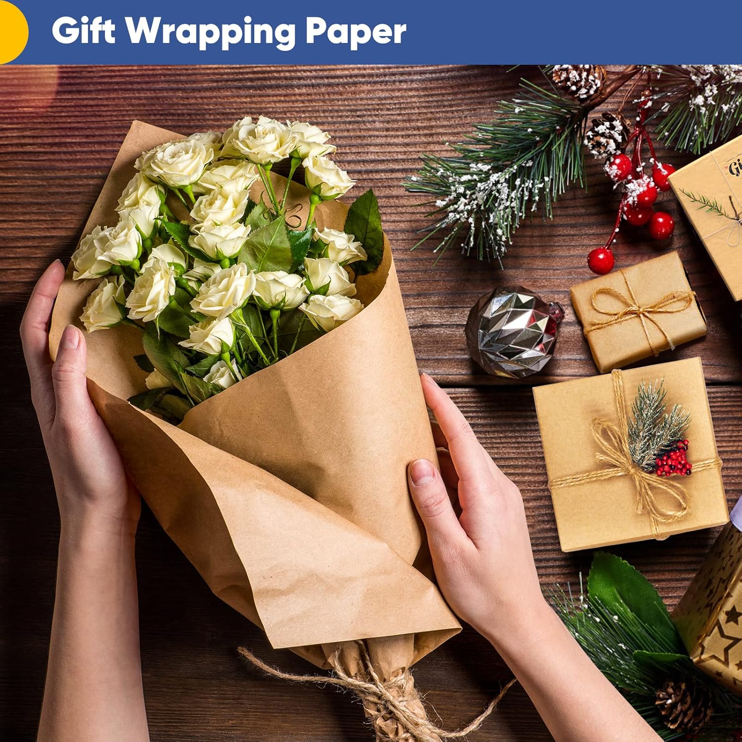 Vanhench Brown Wrapping Paper  - Art Craft With Paper 评论和价格