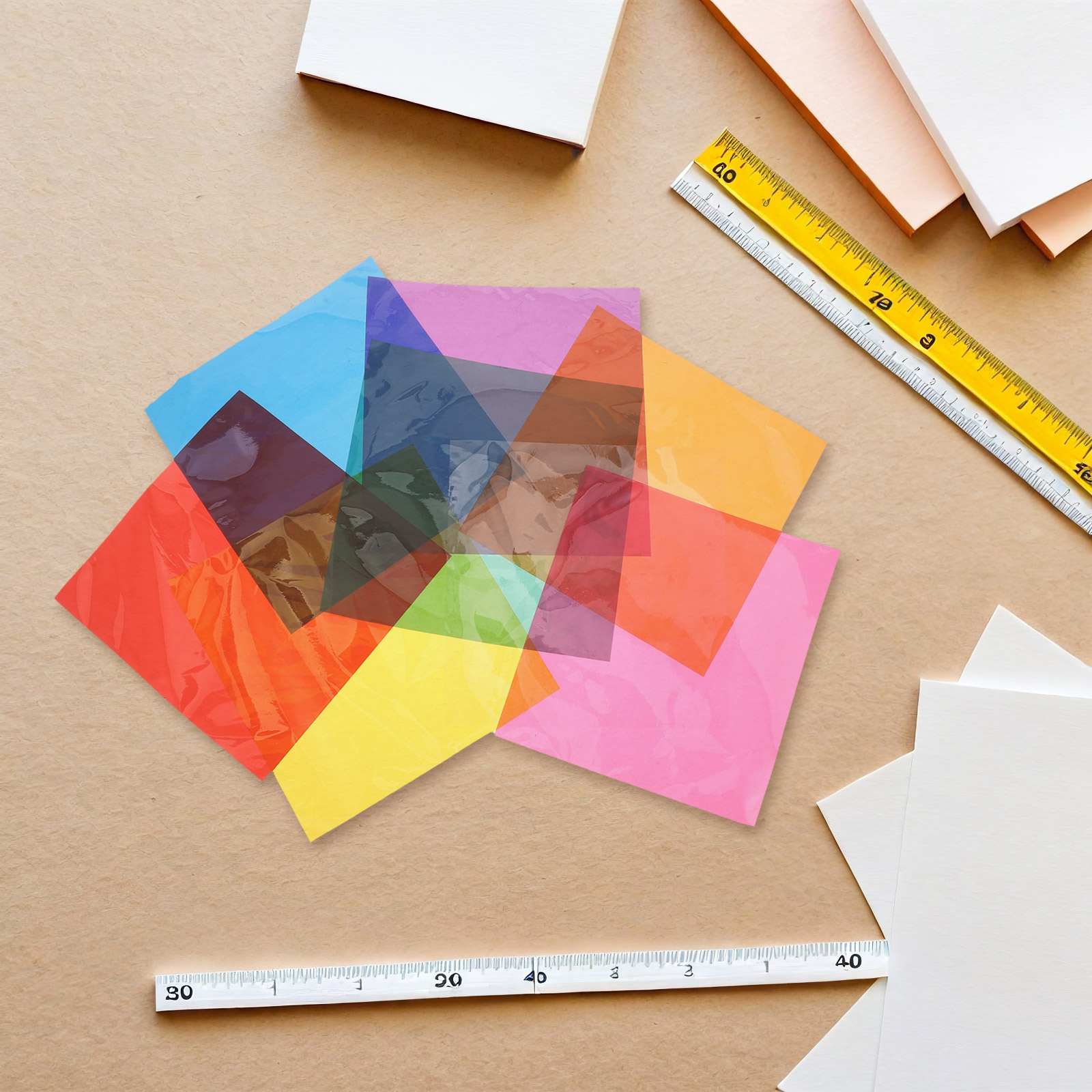 90Pcs Multi Colored Cellophane - Art Craft With Paper 评论和价格