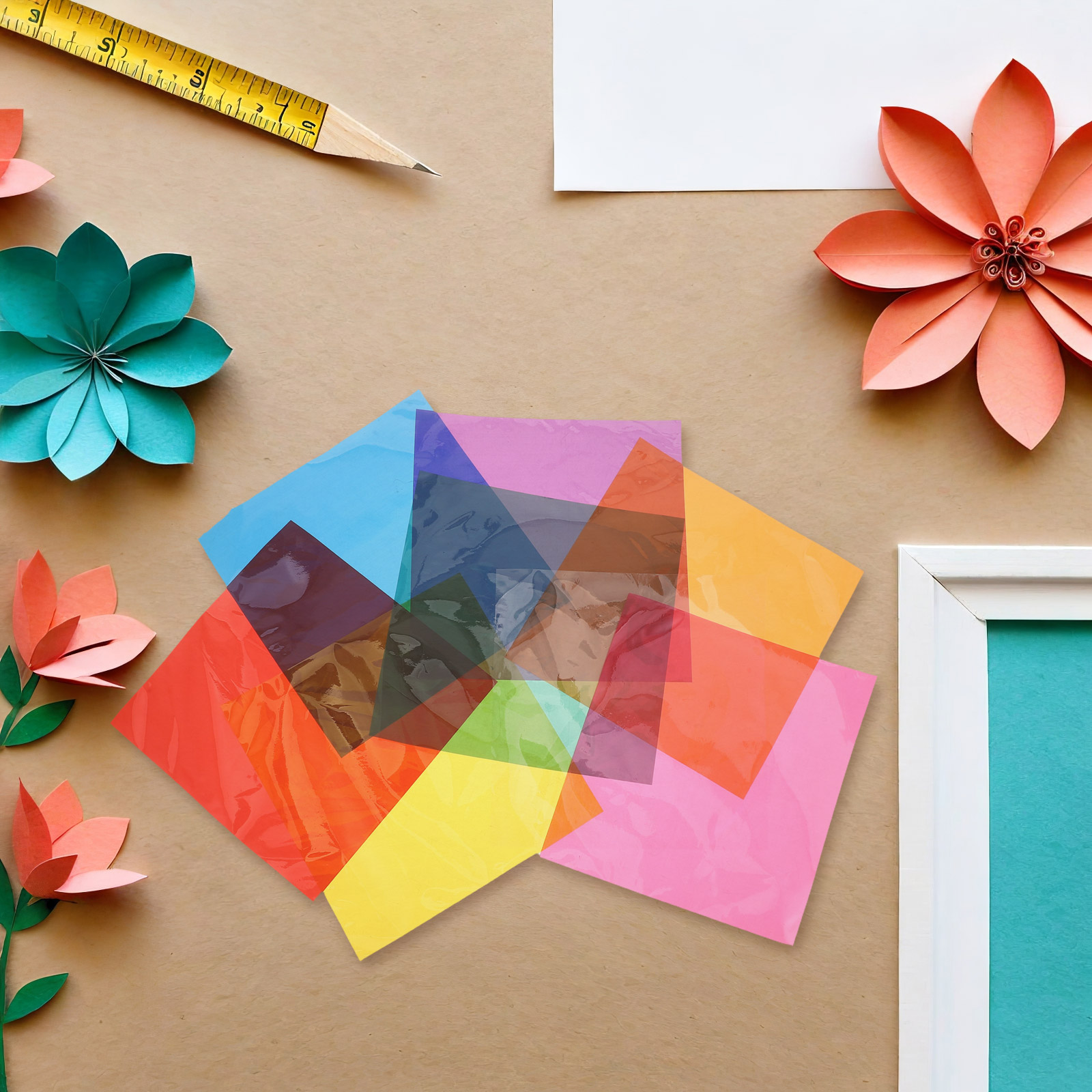 90Pcs Multi Colored Cellophane - Art Craft With Paper 评论和价格