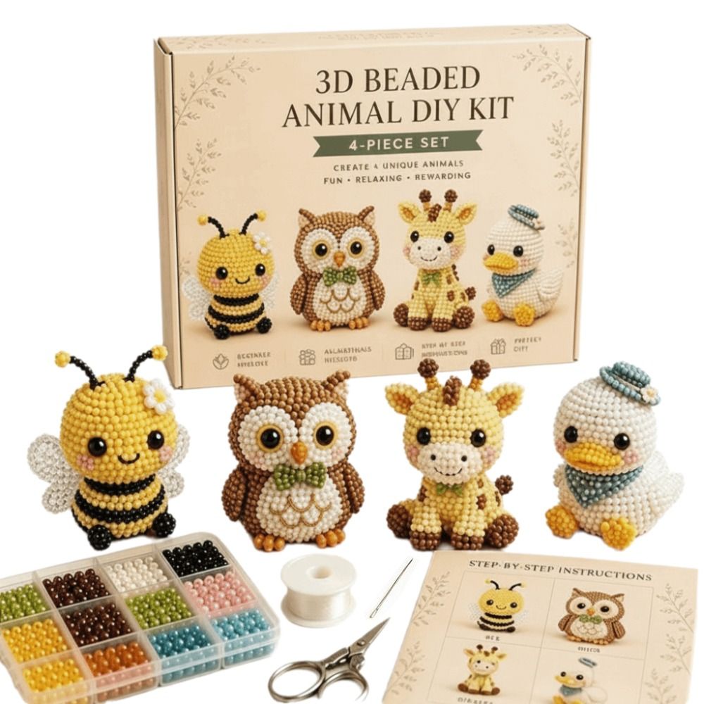 Tiny Beads 3D Beaded Animal Ki - Art Craft Rainbow 评论和价格