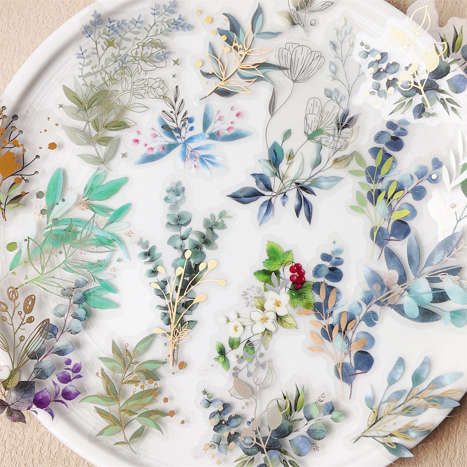 40Pcs PET Plant Flower Sticker - Art Craft Journals 评论和价格