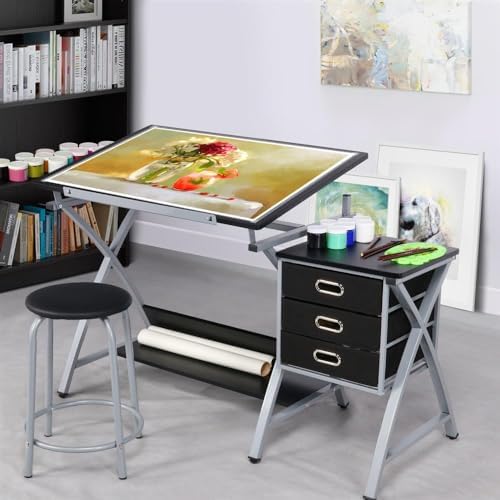 Drafting Desk, Drawing Table f - Art & Craft Tape 评论和价格