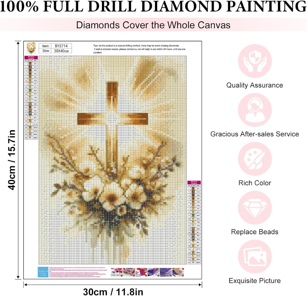 Religious Cross Diamond Art Ki - Art Craft Kits 评论和价格