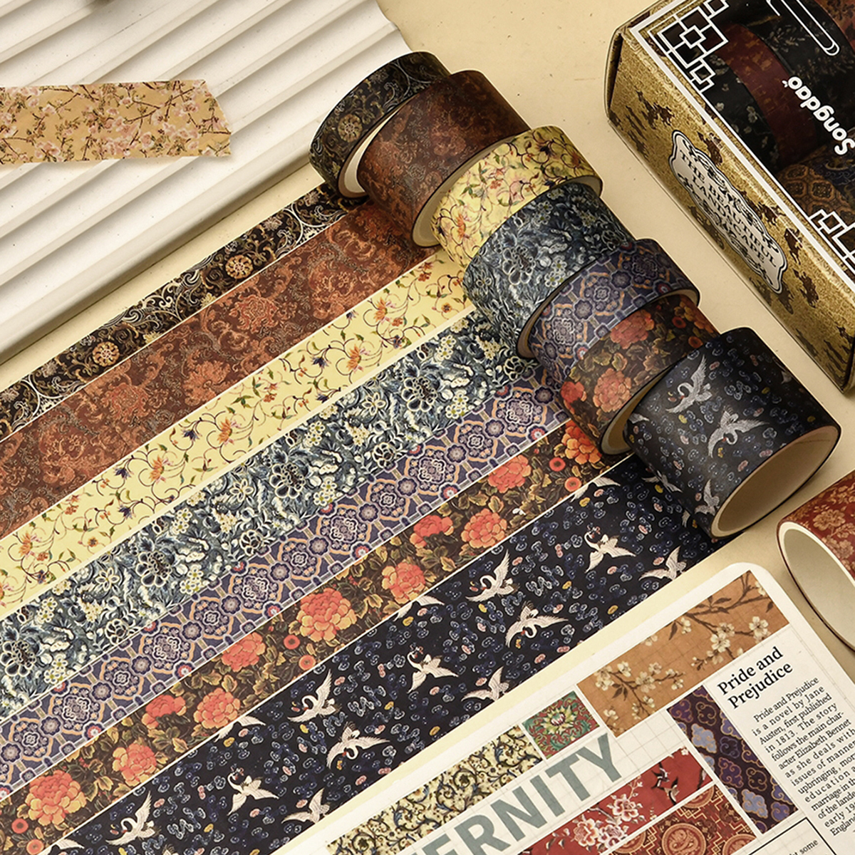12 Rolls Vintage Floral Washi  - Washi Tape Rolls 评论和价格