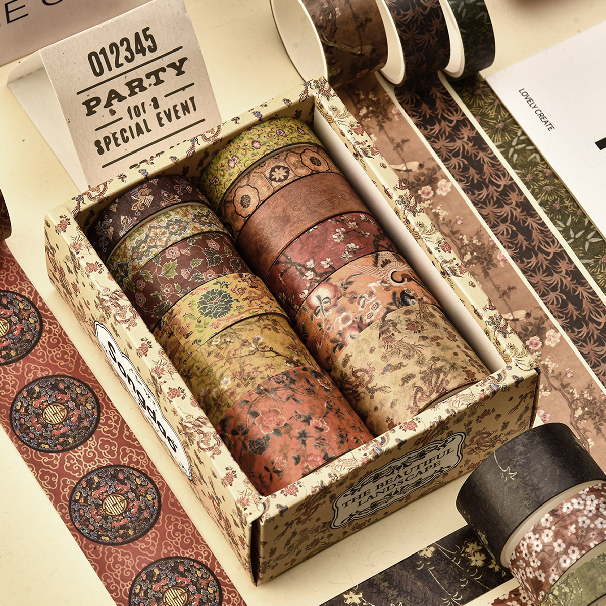 12 Rolls Vintage Floral Washi  - Washi Tape Rolls 评论和价格