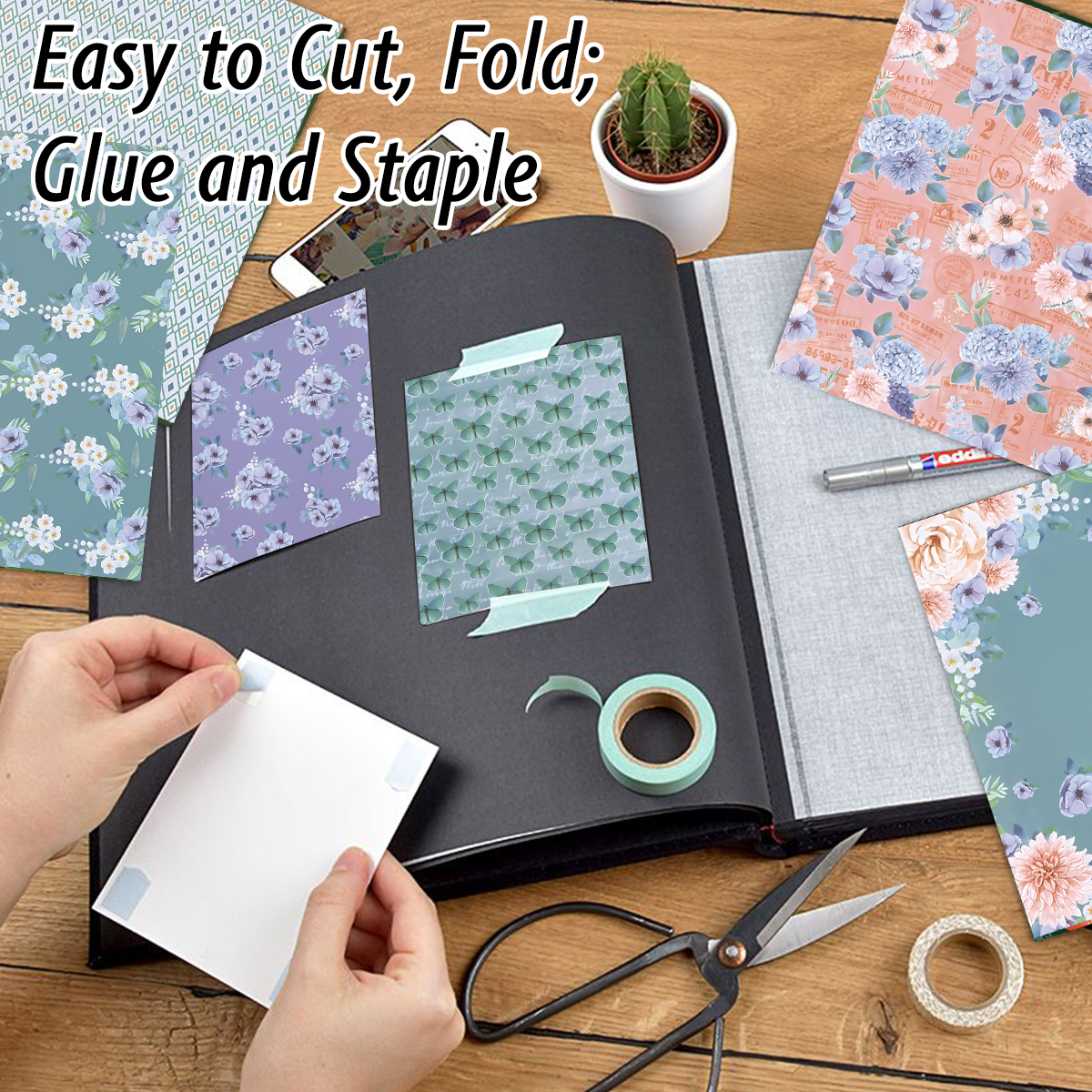 24 Sheets Colored Floral Patte - Art Craft Journals 评论和价格