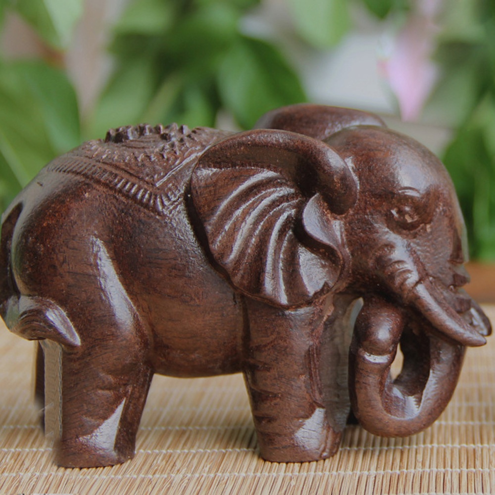 Wooden Elephant Sculpture Deco - Art Craft Elephant 评论和价格