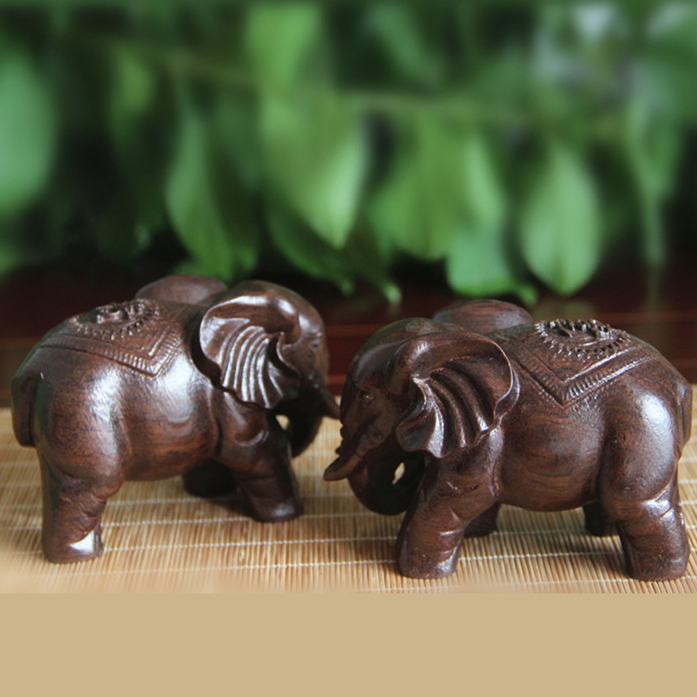 Wooden Elephant Sculpture Deco - Art Craft Elephant 评论和价格