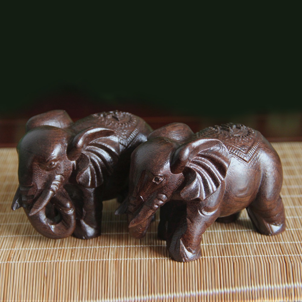 Wooden Elephant Sculpture Deco - Art Craft Elephant 评论和价格