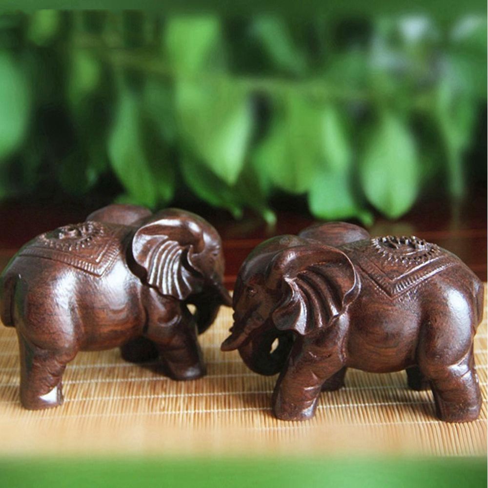 Wooden Elephant Sculpture Deco - Art Craft Elephant 评论和价格