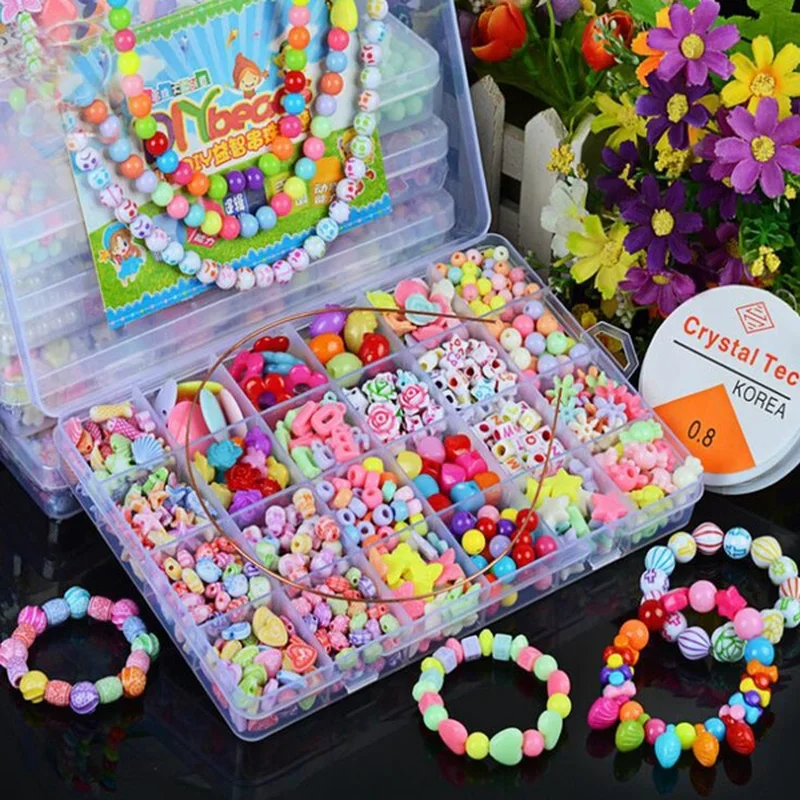 Girls DIY Bead Set Jewelry Mak - Art Craft Rainbow 评论和价格