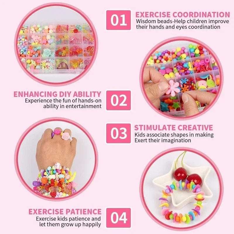 Girls DIY Bead Set Jewelry Mak - Art Craft Rainbow 评论和价格